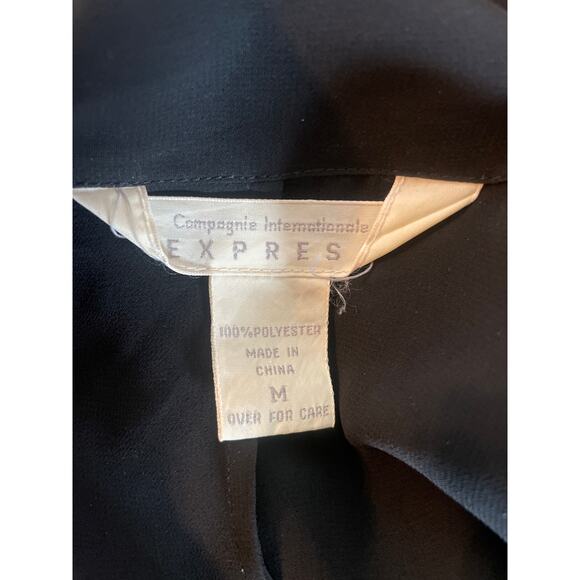 Vintage Y2K EXPRESS Sheer Black LONG Jacket with Pockets Size Medium / m - Picture 4 of 8